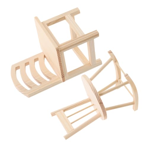Toddmomy 2 Stück Mini-Stuhl basteln für holzstuhl Bastelideen für puppenhaus möbel möbel Puppenhaus Miniatur Sessel DIY -Landschaftsspielzeug Kiefernholz Beige von Toddmomy