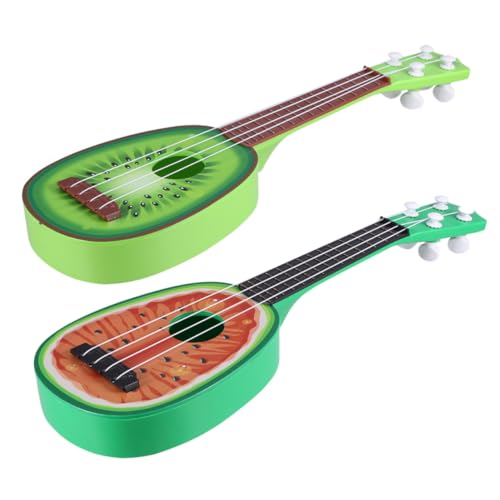Toddmomy 2 Stück Mini Ukulele Früchte Design Wassermelone Kiwi Musikinstrument Lernspielzeug für Anfänger Geschenk Montessori Musikförderung von Toddmomy