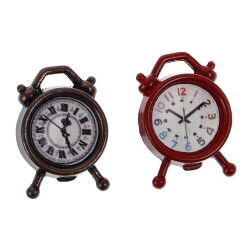 Toddmomy 2 Stück Mini Wecker Heimdekoration Puppenhaus Mini Handwerk Mini Puppenhaus Möbel Winzige Figuren Miniatur Puppenhaus Mini Artikel Puppenhaus Wohnzimmer Möbel von Toddmomy