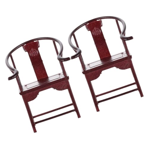 Toddmomy 2 Stück Mini-stuhlmodell Mini-terrassenstuhl Modell Eines Esszimmerstuhls Stühle-Ornament-Modelle Retro-esszimmerstühle Miniatur-puppenstubenmöbel Miniaturmöbel Dark Brown Abs von Toddmomy