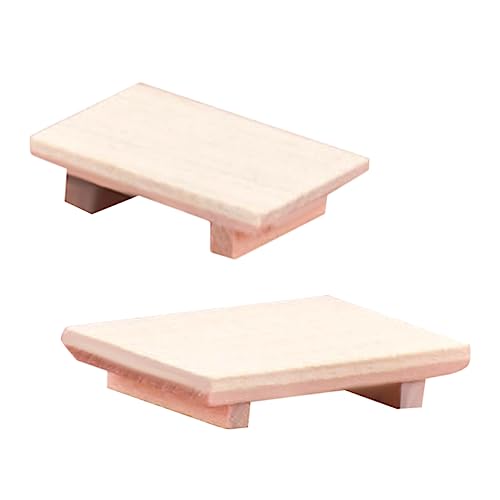 Toddmomy 2 Stück Miniatur Holztabletts Teiliges Stabiles DIY Puppenhaus Zubehör Mini Dollhouse Display Tray Dekorative Ablage für Puppenmöbel für Garten Küche Büro und Wohnräume von Toddmomy
