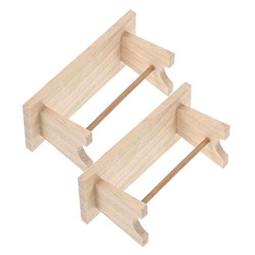 Toddmomy 2 Stück Miniatur Holzteetisch Handgefertigtes Miniaturmöbel Langlebiges Holzmodell für Puppenhaus DIY Basteln und Miniaturlandschaft Realistische Mini Hausdekoration von Toddmomy