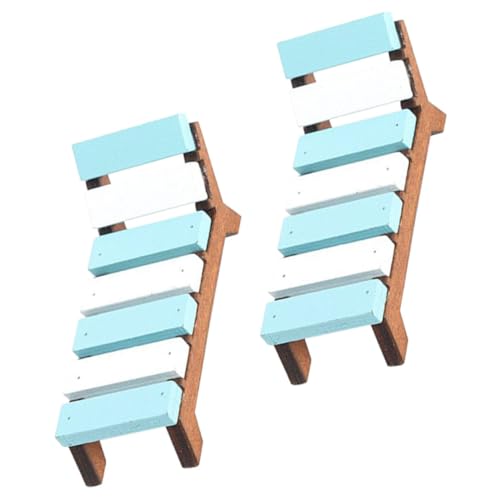 Toddmomy 2 Stück Miniatur Puppenhaus Holzstuhl Teilig Gestreifte Miniaturmöbel Komfortabler Lounge Sessel für Puppen Dekoratives Miniaturhaus Zubehör für Sammeln und Spielspaß von Toddmomy