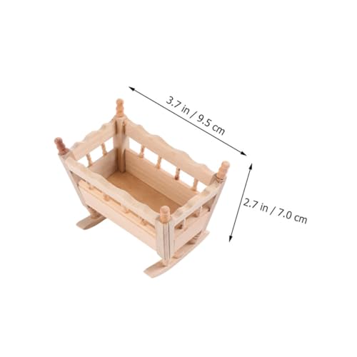 Toddmomy 2 Stück Miniatur Puppenhaus aus Holz Handgefertigtes Mini Möbelstück Dekoratives Babybett Modell Detailgetreue Puppenhaus Ausstattung Geeignet als Deko und Foto Requisite von Toddmomy