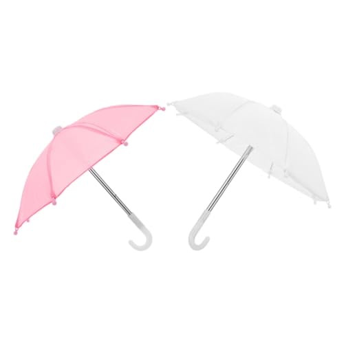 Toddmomy 2 Stück Miniatur Puppenschirme Weiß Kindgerechte Tragbare Dollhouse Deko Stilvolle Accessoires für Fantasievolles und Puppenkleidung Mädchen von Toddmomy