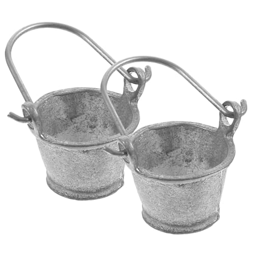 Toddmomy 2 Stück Miniatur Wasser Eimer Puppenhaus Zubehör für Mikro Landschaft und Mini Garten Dekoratives DIY Küchenaccessoire für Kinderzimmer und Wohnzimmer von Toddmomy