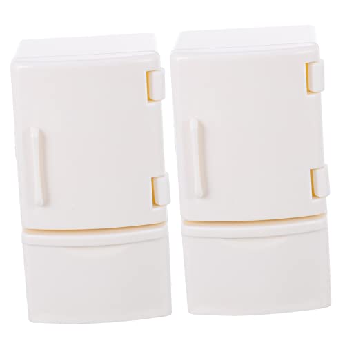 Toddmomy 2 Stück Minikühlschrank Mini -kühlschrankzubehör Kühlschrank Mini Dollhouse Kühlschrank Miniatur Mini-spielzeugkühlschrank Plastik Weiß von Toddmomy