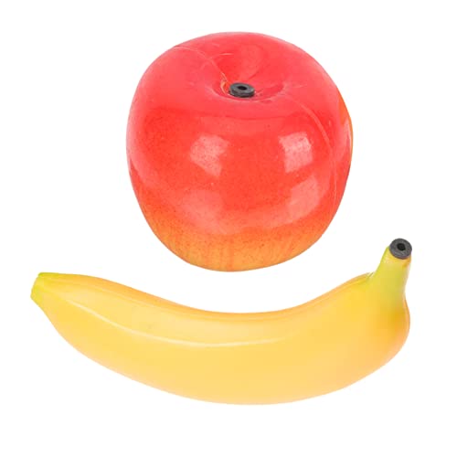Toddmomy 2 Stück Musikinstrument Maracas Teiliges Früchte Percussion Apfel Banane Lernspielzeug für Frühe Musikalische und Hand Auge Koordination von Toddmomy