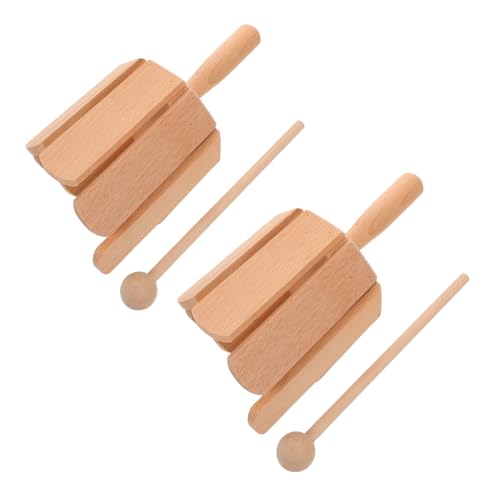 Toddmomy 2 Stück Orff Instrumente aus Massivholz Rhythmusspielzeug mit Schlägel für Frühe Musikbildung Montessori Lernspielzeug von Toddmomy