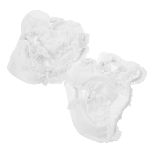 Toddmomy 2 Stück Puppe Höschen Wiedergeborene Babypuppenkleidung Mädchen Wiedergeborene Windeln -Babykleidung Puppen-Outfits Zubehör Für Wiedergeborene Babys Stoff Weiß von Toddmomy