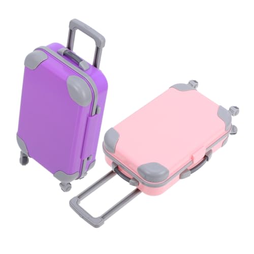 Toddmomy 2 Stück Puppen Mini Koffer Tragbarer Mini Trolley für Puppenzubehör Robuster Aufbewahrungskoffer mit Großem Innenraum für Junge Mädchen Puppenhaus Zubehör von Toddmomy