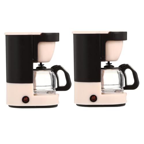 Toddmomy 2 Stück Puppenhaus Mini Kaffeemaschine Teiliges Realistische Miniatur Kaffeemaschinen Modellspielzeug für Puppenküchen und Rollenspiele Langlebig und Detailreich für Sammler von Toddmomy