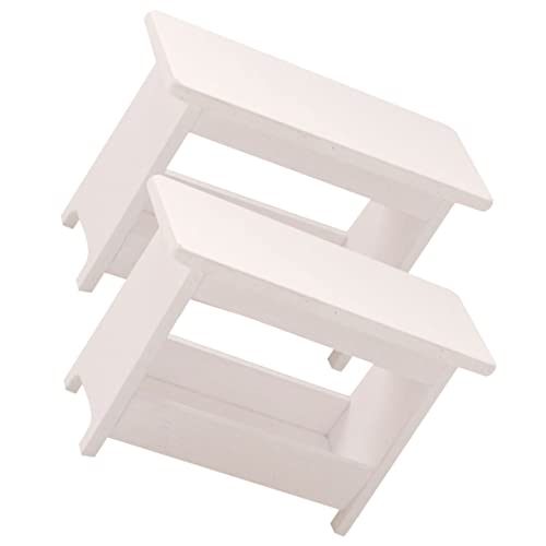 Toddmomy 2 Stück Puppenhaus Möbel Weiß Leichte Detailreiche Miniaturmöbel für Puppenhauszubehör Stabiles Modell für Micro Szenen Dekoration von Toddmomy