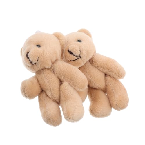 Toddmomy 2 Stück Puppenhauspuppe Weihnachten Kuscheltiere Stoffbär Puppe Minibären Kleine Kuscheltiere Bär Ornament Weihnachtsbären Bär Schlüsselanhänger Mini Weihnachtsplüsch Beige von Toddmomy