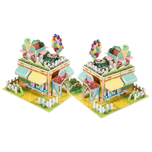 Toddmomy 2 Stück Puzzle Bausatz Eiscreme Laden Teiliges Schaumstoff Modell Bauspielzeug für Erwachsene und DIY Bastelset von Toddmomy
