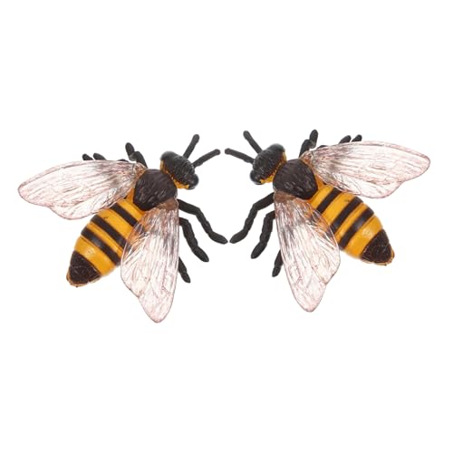 Toddmomy 2 Stück Realistische Bienenfiguren aus Umweltfreundlichem Detailgetreue Kleine Honigbienen Modelle für Vielseitig Einsetzbar in Schule Zuhause und Zoo Tragbare Lernspielzeuge von Toddmomy