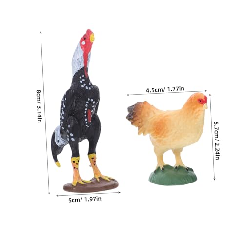 Toddmomy 2stücke Bauernhoftierfiguren Für Junge Mädchen Miniatur-Spielzeug-tierfiguren Plastik-bauernhoftiere Kleine Sammlertiere Realistisches Hahn-Spielzeug Bauernhofhuhn-tierspielzeug von Toddmomy