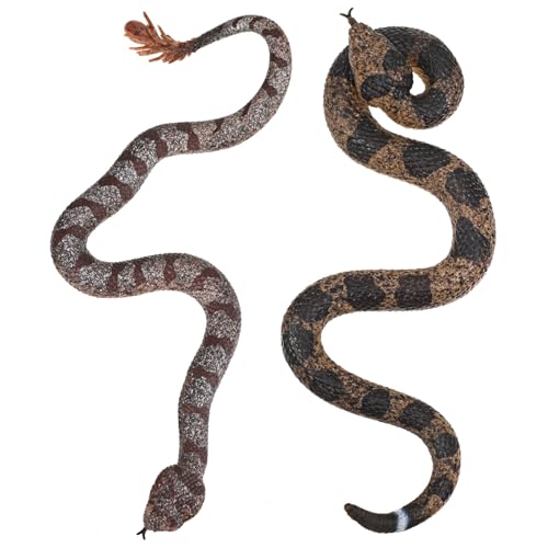 Toddmomy 2 Stück Realistische Schlangenfigur Hautfreundlichem TPR-Material Lebensecht Gestaltet Vielseitig für Halloween-streiche Outdoor-Abenteuer und Dekorative Sammlungen Geeignet von Toddmomy