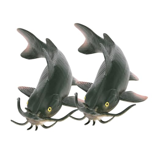 Toddmomy 2 Stück Realistische Wels Fischspielzeuge aus Stabilem Kunststoff Detailgetreues Tisch Dekorationsmodell Fördert Kreativität und Naturerkenntnis bei Kindern Sicheres Lernspielzeug von Toddmomy