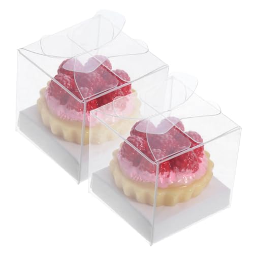 Toddmomy 2 Stück Realistisches Teiliges Miniatur Erdbeer Geburtstagstorten Modell aus Harz und Kunststoff Puppenhaus Dekoration Mini Dessert Requisiten für DIY Basteln und Fotografie von Toddmomy