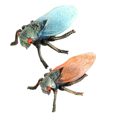 Toddmomy 2 Stück Realistisches Zikadenmodell Simulationsinsekt für Pädagogisches Lernspielzeug Dekoration für Schlafzimmer und Garten Sichere Kunststoffausführung von Toddmomy