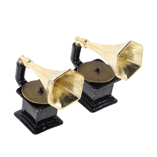 Toddmomy 2 Stück Retro -phonographenmodell Musikinstrument Ornament Schallplattenspieler Puppenhaus-Miniatur-schallplatten Vintage -Plattenspieler Puppenhaus-Phonograph Schwarz Metall Toddmomy 2 Stück Retro -phonographenmodell Musikinstrument Ornament Schallplattenspieler Puppenhaus-Miniatur-schallplatten Vintage -Plattenspieler Puppenhaus-Phonograph Schwarz Metall von Toddmomy