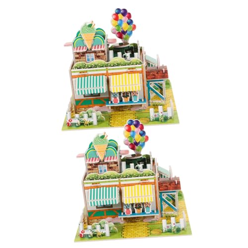 Toddmomy 2 Stück Schaumstoff Puzzle Teilig Eiscremehaus DIY Bausatz für Erwachsene Kreatives Lernspielzeug mit Glatten Kanten und Retro Design von Toddmomy