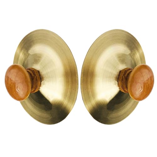 Toddmomy 2 Stück Schlaginstrument für Musical Becken mit geringer Lautstärke kleine Handbecken Fingerbecken kleine Becken Becken Hand Becken hölzern Golden von Toddmomy