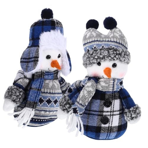 Toddmomy 2 Stück Weihnachtliche Schneemann Deko Süße Stofffiguren Liebevoll Gearbeitet Tisch und Wohnraumdekoration für Weihnachtsfeier und Festliche Stimmung von Toddmomy