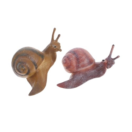 Toddmomy 2 Stück Simulation Schneckenmodell Realistische Schneckenfiguren aus Hochwertigem Plastik Lernspielzeug für Garten und Schreibtischdekoration Kognitive Tierfiguren von Toddmomy