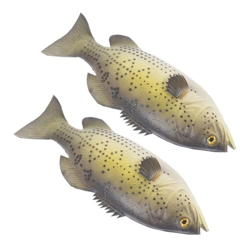 Toddmomy 2 Stück Simulierte Fischfigur aus Langlebigem PU Realistische Deko mit Lebensechtem Design Kleine Fischmodelle für Kinderzimmer und Aquarium Dekoration Detailgetreue von Toddmomy