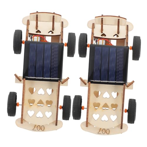 Toddmomy 2 Stück Solarauto Bildung Experiment Solarbastelset Solar Auto Bausatz Solar Fahrzeug Bausatz Roboterbausatz Solarsystem -Kit -Modell RC-Car-Kit Modellauto-Kit hölzern von Toddmomy