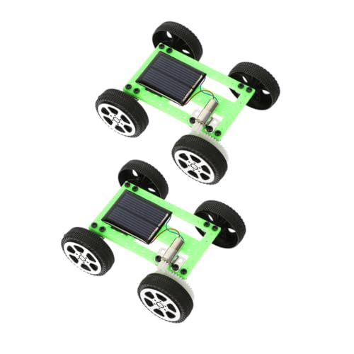 Toddmomy 2 Stück Solarautospielzeug Solarautos Für Baue Dein Eigenes Auto Bausätze Für Modellautos Solarbetriebene Autodekorationen DIY Solar Car Rc-car-kit Rc-car-bausatz Abs Green von Toddmomy