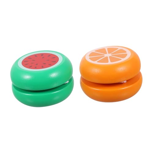 Toddmomy 2 Stück Teiliges Cartoon Holz Yoyo für Lustige und Lehrreiche Spielzeuge Orange Wassermelone für Fingerfertigkeit und Koordination für Kleinkinder und Reisen von Toddmomy