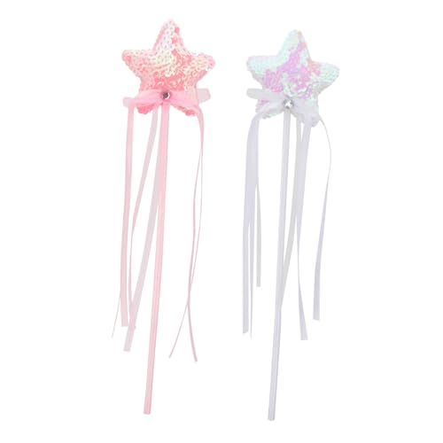 Toddmomy 2 Stück Teiliges Feenstab Glitzer Leichter mit Herz Stern Motiven Geeignet für Party Cosplay und Kostümspiele von Toddmomy