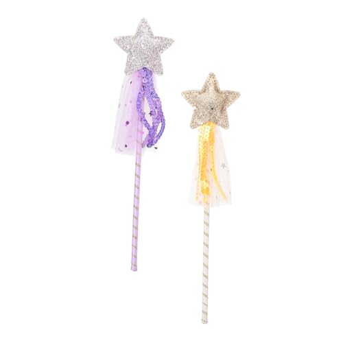 Toddmomy 2 Stück Teiliges Feenstab Glitzer Stern Zauberstab aus Hautfreundlichem Material Leicht und Handlich für Bühnenauftritte Kostüm Party und Cosplay Farbiges Dekorationsspielzeug von Toddmomy