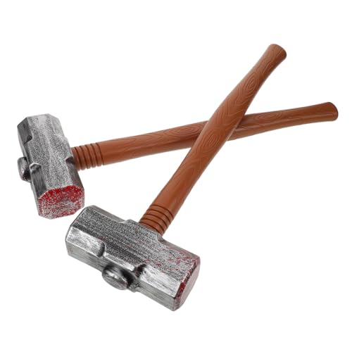 Toddmomy 2 Stück Teiliges Halloween Kostüm Hämmer Realistische Kunststoff Nachbildung Leichte Ergonomische Requisiten für Partyaccessoires Rollenspiel Cosplay Zubehör von Toddmomy