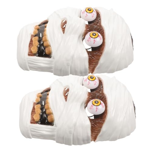 Toddmomy 2 Stück Teiliges Halloween Maske aus Leichtem mit Verstellbarem Gummiband Realistische Horrormaske für Erwachsene für Horror Cosplay und Halloween Partys von Toddmomy