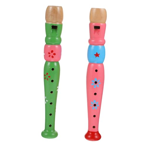Toddmomy 2 Stück Teiliges Holzflöten für Leichtes Musikinstrument Lernspielzeug Blockflöte Bunt Fördert Musikalische Fähigkeiten und Spaß für Mädchen und Jungen von Toddmomy