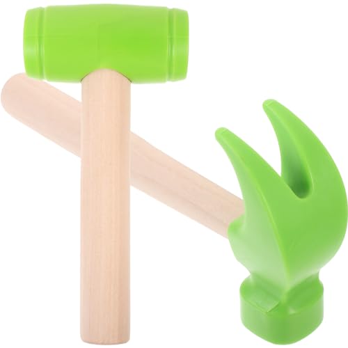 Toddmomy 2 Stück Teiliges Holzhammer Grüner Holzhammer Spielzeughammer Lernspielzeug zur Motorischer Fähigkeiten für Jungen und Mädchen von Toddmomy
