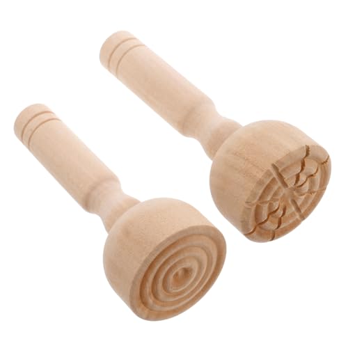 Toddmomy 2 Stück Teiliges Holzstempel Set für Töpferdesign mit Sicherem Abgerundetem Griff Langlebig und Robust für Kinderbasteln Leicht und Tragbar für Schule und Reisen von Toddmomy