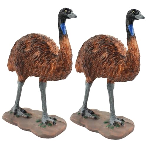 Toddmomy 2 Stück Teiliges Kleines Strauß deko Kunststoff Realistische Ostrich Figuren für Glatte Oberfläche Dekorativ und Pädagogisch für Partydeko und Schreibtischornament von Toddmomy