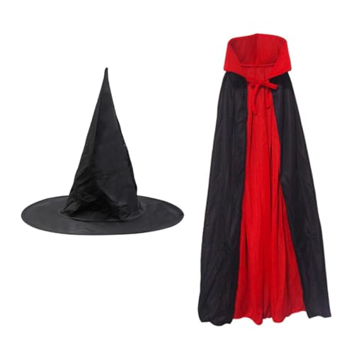 Toddmomy 2 Stück Teiliges Kostüm Set für Magischer Umhang und Spitzhut für Halloween Cosplay und Bühnenauftritte Bequemes Leicht zu Tragendes Outfit für Besondere Anlässe von Toddmomy
