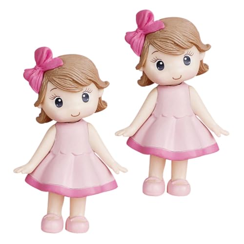 Toddmomy 2 Stück Teiliges Mädchen Cake Decorations Pinke Schleife Detailreiche Polymer Clay Figuren Niedliche Tortendeko für Geburtstage Hochzeiten Jubiläen Charmante Mädchen Cake Topper von Toddmomy