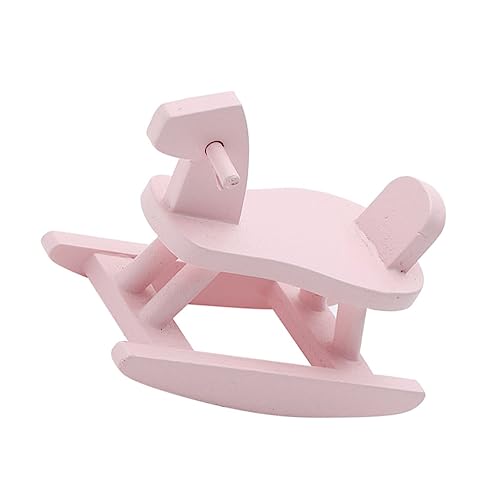 Toddmomy 2 Stück Teiliges Mini Schaukelpferd Holzornament DIY Hauszubehör Lebensecht Handgefertigt Niedliche Miniaturdekoration für Puppenhaus und Landschaft von Toddmomy
