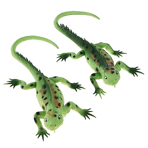 Toddmomy 2 Stück Teiliges Realistisch Gestaltetes Eidechsenmodell mit Soundfunktion Pädagogisches Tierfigurenspielzeug als Terrarium Deko und Lernspielzeug für Kognitiven von Toddmomy