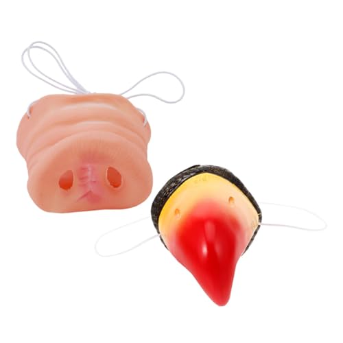 Toddmomy 2 Stück Teiliges Realistische Tiernasen für Halloween Kostüme Papageien und Schweinenase Requisiten für Partys und Cosplay Veranstaltungen von Toddmomy