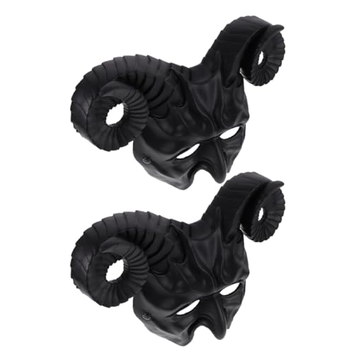 Toddmomy 2 Stück Tierische Horn Maske für Halloween Party und Rollenspiele Einzigartiges Cosplay Accessoire für Erwachsene mit Halbbereich Design von Toddmomy