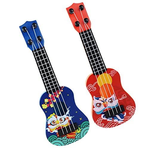 Toddmomy 2 Stück Ukulele Teiliges Mini Gitarrenmodell Rot und Blau Pädagogisches Musikinstrument für Anfänger Leicht und Handlich zum Musizieren und Lernen von Toddmomy