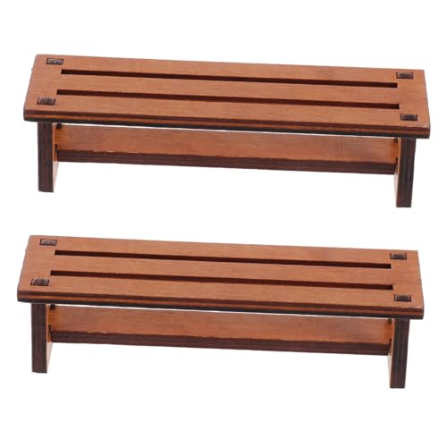 Toddmomy 2 Stück Vintage Holz Mini Stühle für Puppenhaus Dekoration Tischornamente für Zuhause und Büro Einzigartiges für von Toddmomy
